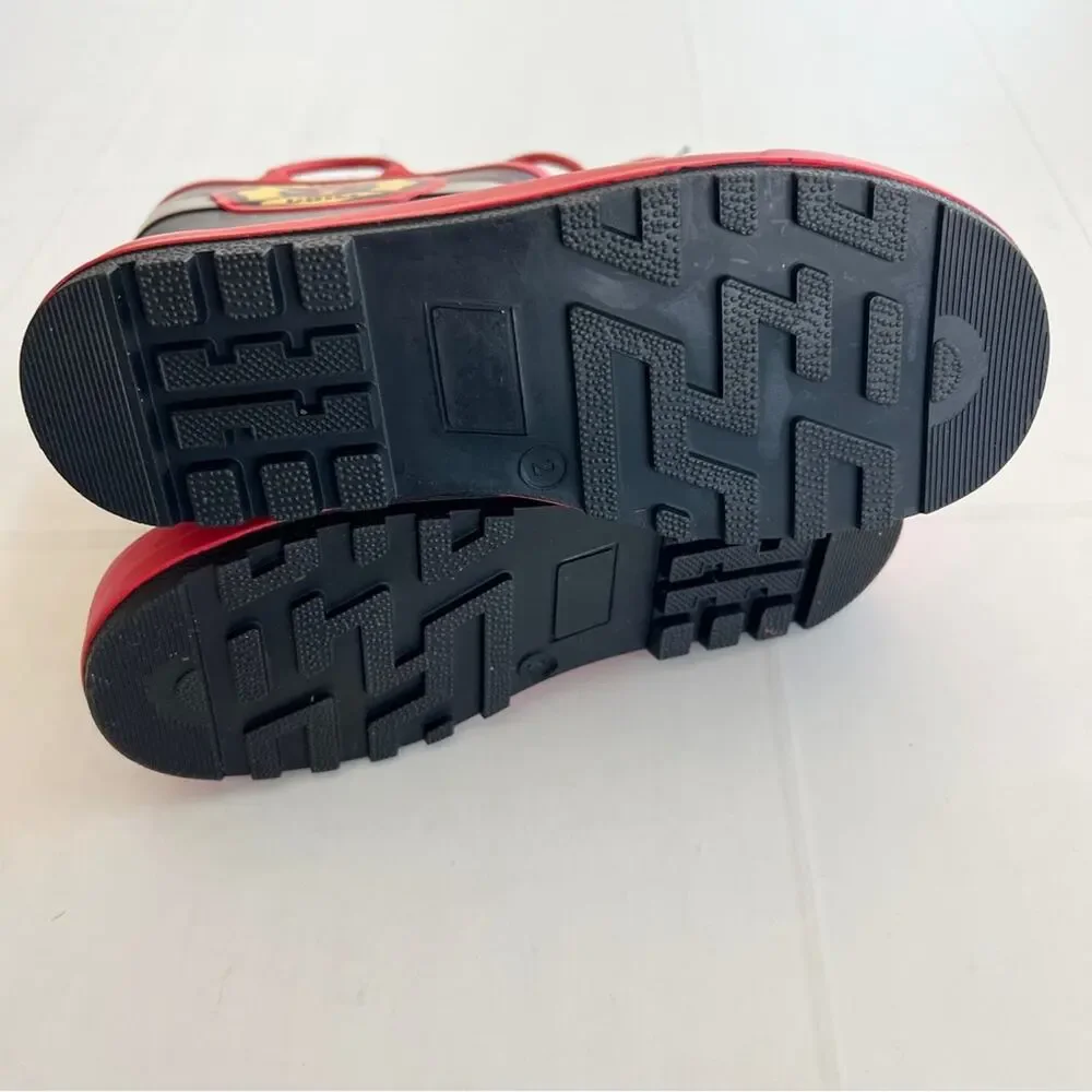 Kids Fire Chief Rain Boots - Red & Black